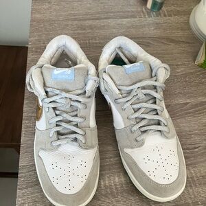 Nike SB Dunk Low White and Gray Sneakers